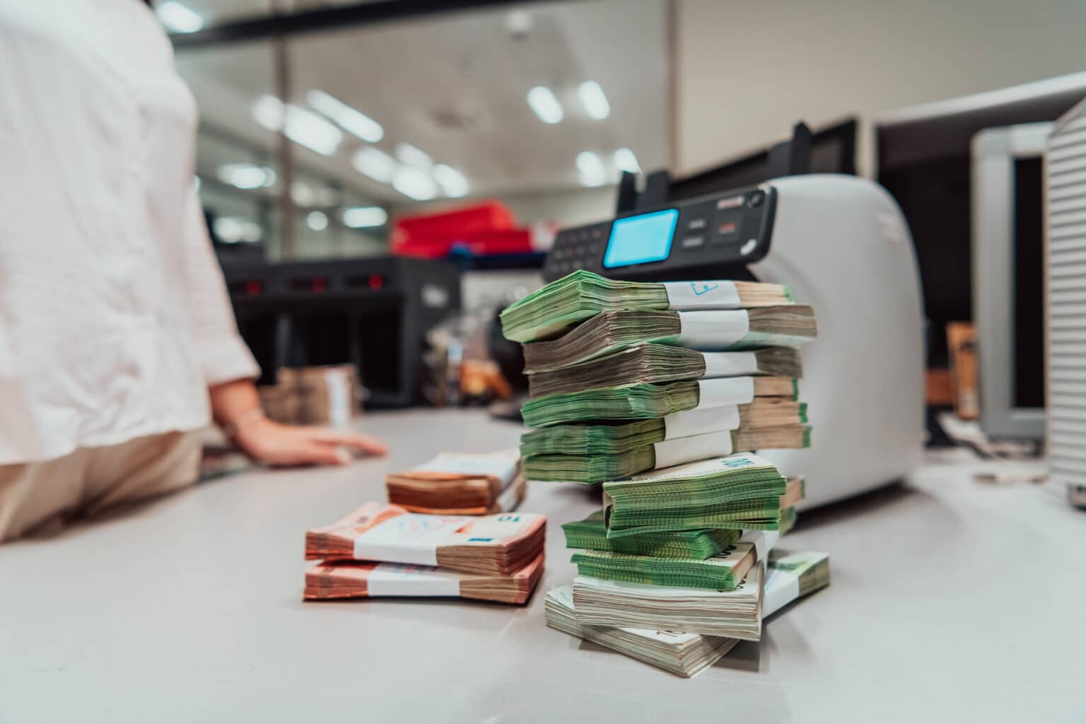 depósito de dinheiro no balcão